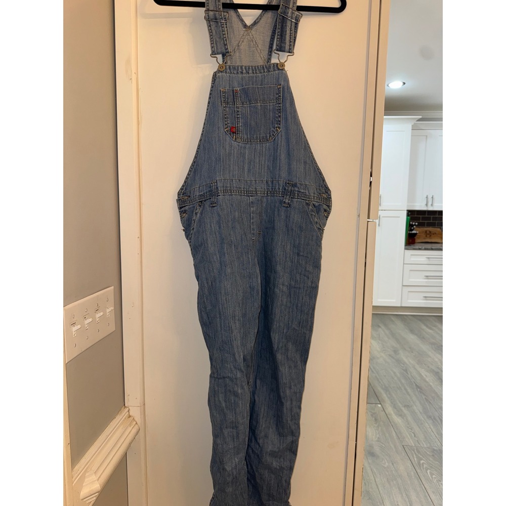 Dickies Womens Denim Bib Overalls Medium Wash Carpenter Utility Size XS W2161H8